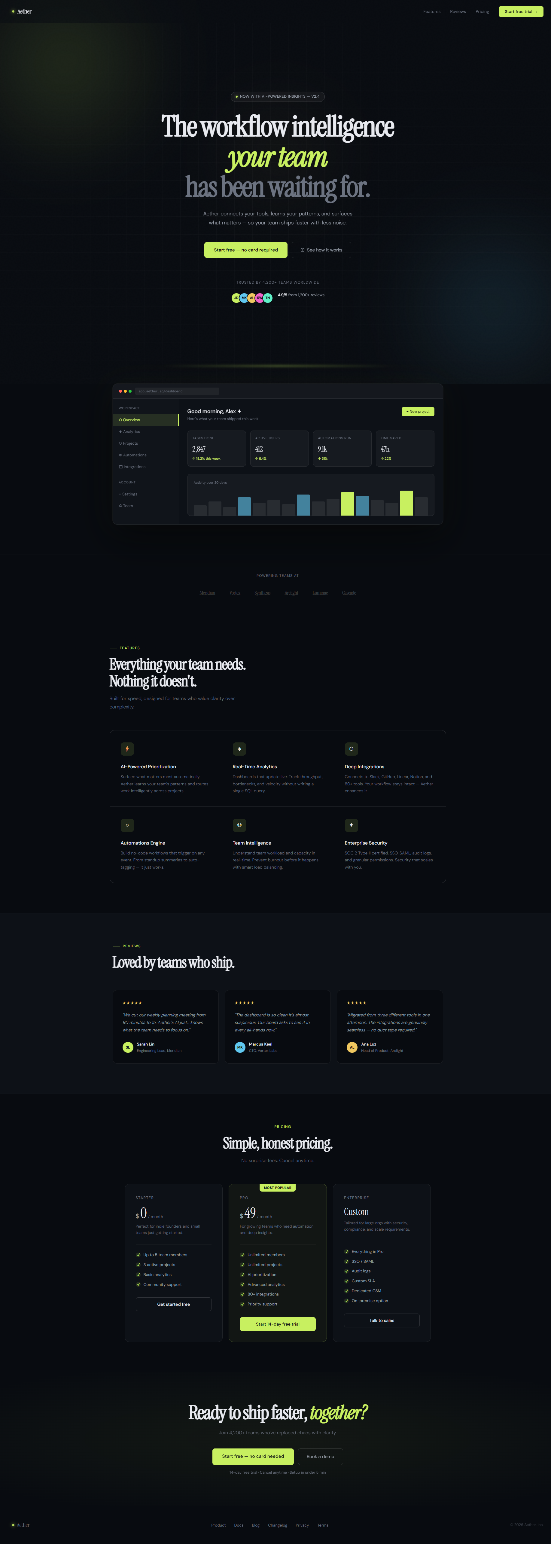 Aether template preview